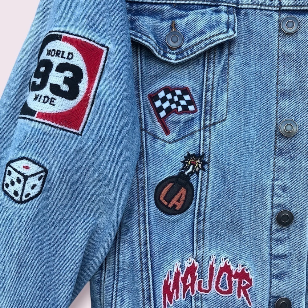 Forever 21 Patched Jean Jacket Size S - Picture 8 of 8
